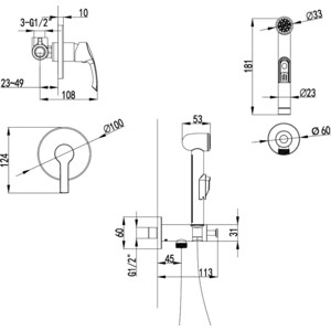 Гигиенический душ Lemark Plus Strike с гигиеническим набором (LM1119C)