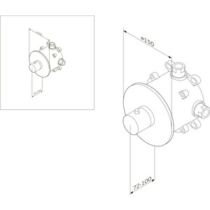 Термостат для ванны Am.Pm Like встраиваемый, для механизма F100100, хром (F8075500)