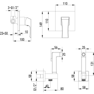Гигиенический душ Lemark Unit с гигиеническим набором (LM4519C)