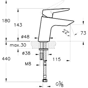 Смеситель для раковины Vitra Solid S (A42440EXP)