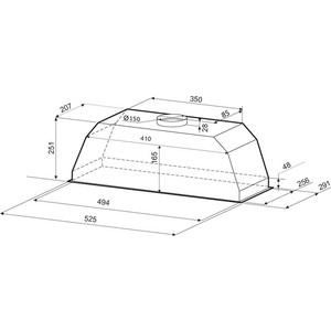 Вытяжка встраиваемая Krona Ameli 600 inox PB