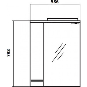 Зеркало-шкаф Акватон Онда левый (1A009802ON01L)