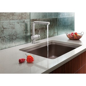 Смеситель для кухни Blanco Linus-S выдвижной излив, рычаг справа, полированная сталь (517184)