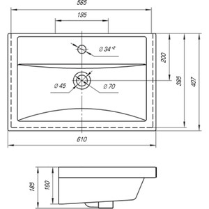 Раковина мебельная KIROVIT Фостер 60 (4640021060773)