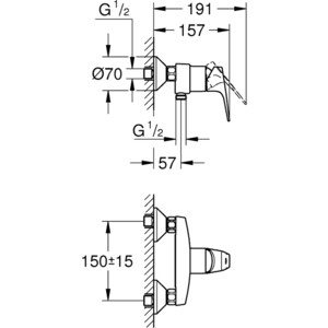 Смеситель для душа Grohe BauFlow (23755000)