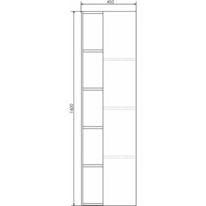 Пенал Comforty Прага 45 дуб белый (00004136272)