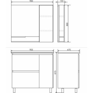 Зеркало-шкаф Comforty Верона 90 дуб белый (00004136714)