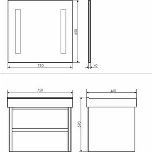 Тумба с раковиной Comforty Дублин 75 белый глянец (00004137103)