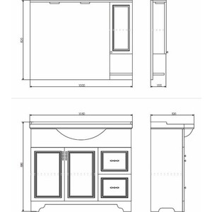 Зеркало-шкаф Comforty Севилья 100 слоновая кость (00003132628)