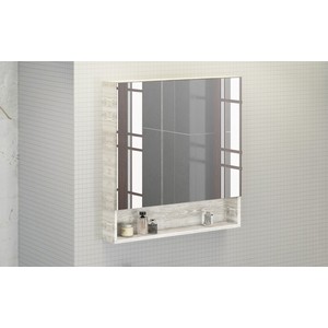 Зеркальный шкаф Comforty Никосия 80 дуб белый (00004138838)