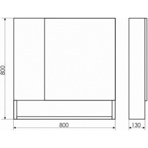 Зеркальный шкаф Comforty Никосия 80 дуб белый (00004138838)