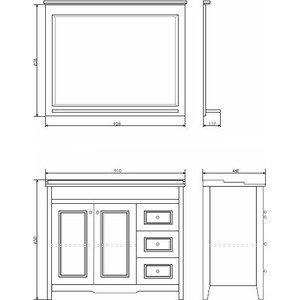 Зеркало с полкой Comforty Тбилиси 90 белый глянец (00003132632)