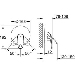 Смеситель для душа Grohe Europlus 2 накладная панель, для 35501 (19537002)