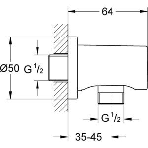 Подключение для шланга Grohe Rainshower хром (27057000)