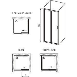 Душевая дверь Ravak Blix BLDP2 110 матовая Грапе, хром (0PVG0C00ZG)