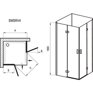 Душевой уголок Ravak Smartline SMSRV4 80x80 прозрачный, хром (1SV44A00Z1)
