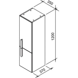 Пенал Ravak Chrome SB 350 левый, корпус капучино, фасад белый (X000000966)