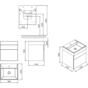 Тумба под раковину Ravak Natural SD 500 белая (X000001051)