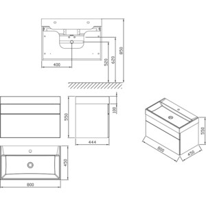 Тумба под раковину Ravak Natural SD 800 белая (X000001052)