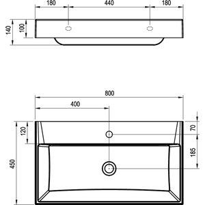 Раковина Ravak Natural 80х45 (XJO01280000)