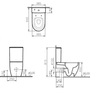 Унитаз-компакт безободковый Vitra Sento с сиденьем микролифт (9830B003-7203)
