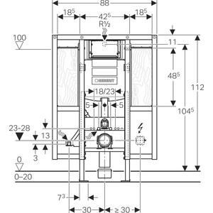 Инсталляция для унитаза Geberit Duofix Sigma 12 UP320 для людей с ограниченными возможностями (111.375.00.5)