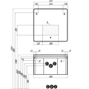 Тумба под раковину Акватон Шерилл 85 белая (1A208801SH010)