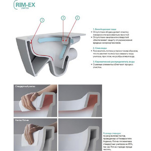Унитаз-компакт безободковый Vitra Sento Rim-Ex Open-Back с тонким сиденьем микролифт (9830B003-7204)
