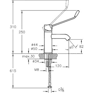 Смеситель для раковины Vitra AquaMed локтевой (A42312EXP/A42312WSA)
