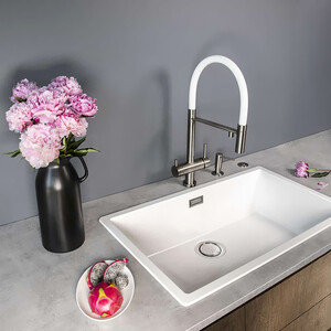 Смеситель для кухни Omoikiri Kanto BN-Wh нержавеющая сталь/белый (4994298)