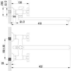 Смеситель для ванны Lemark Benefit (LM2512C)