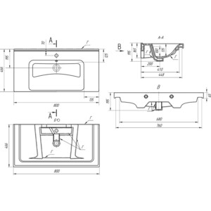 Раковина мебельная Dreja MyJoys Гармония 80 (640207)