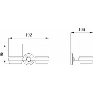 Стакан для ванной Rush Balearic двойной, хром (BA39320)