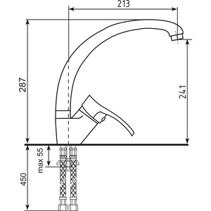 Смеситель для кухни Ulgran U-001 черный (U-001-308)