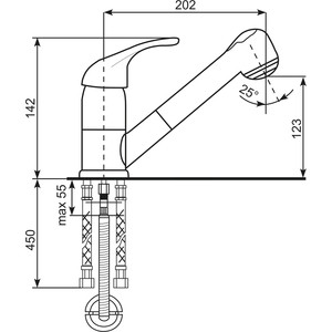 Смеситель для кухни Ulgran U-002 графитовый (U-002-342)