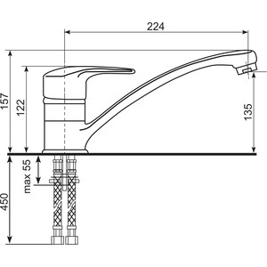 Смеситель для кухни Ulgran U-004 терракотовый (U-004-307)