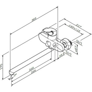 Смеситель для ванны Am.Pm Like хром (F8090016)