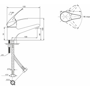 Смеситель для раковины Славен Прораб хром (СЛ-ОД-П10)