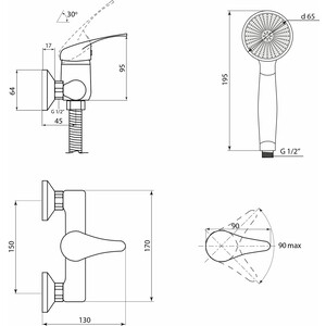 Смеситель для душа Славен Прораб хром (СЛ-ОД-П40)
