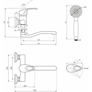 Смеситель для ванны Славен Прораб хром (СЛ-ОД-Р30)