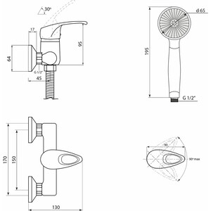 Смеситель для душа Славен Прораб хром (СЛ-ОД-Р40)