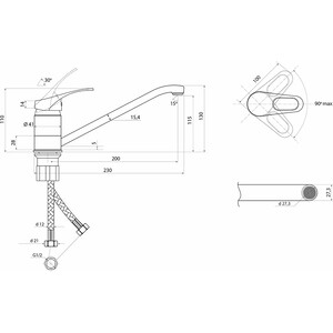 Смеситель для кухни Славен Дача хром (СЛ-ОД-Б21)