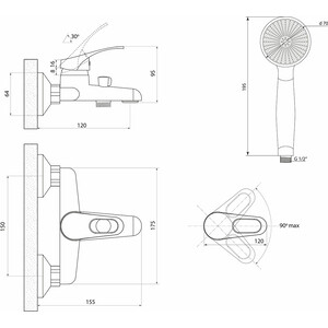 Смеситель для ванны Славен Дача хром (СЛ-ОД-Б30)
