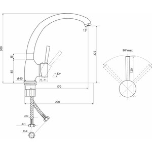 Смеситель для кухни Славен Город хром (СЛ-ОД-Д22)