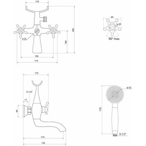 Смеситель для ванны Славен Город хром (СЛ-ДВ-И30)