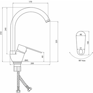 Смеситель для кухни Славен Коттедж хром (СЛ-ОД-Л22)