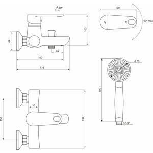 Смеситель для ванны Славен Коттедж хром (СЛ-ОД-Л30)