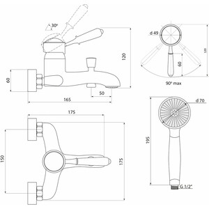Смеситель для ванны Славен Коттедж хром (СЛ-ОД-М30)