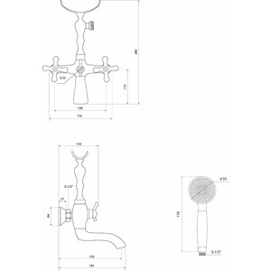 Смеситель для ванны Славен Коттедж хром (СЛ-ДВ-А30)