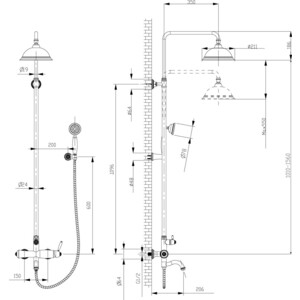 Душевая система Lemark Spark со смесителем, розовое золото (LM6762RG)